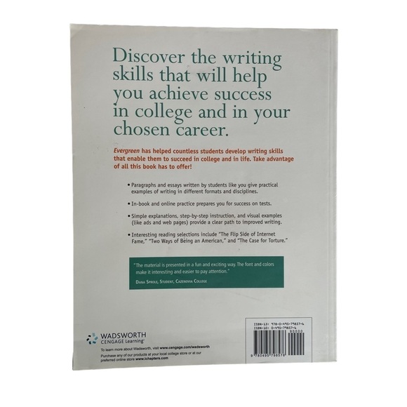 Evergreen  A Guide to Writing with Readings 9th Edition by Susan Fawcett - Picture 2 of 15